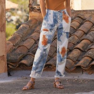 Anthropologie Pilcro Blue & Orange  The Wanderer Pants Relaxed Fit Jean